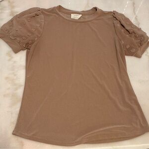 Taupe Puff Sleeve Women's Top